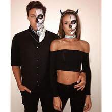ZITULRY Devil Horns Headband For Women - Halloween Hairwear Hoop Jewelry For Cosplay & Decoration - Black3dGlitterDevil210804 - 查看 4