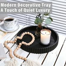 圆形装饰托盘，适合咖啡桌装饰 - 木质圆形托盘，家居装饰托盘 - 咖啡桌装饰 - 桌面装饰托盘 - 中心摆件托盘 - 彩色 - 查看 7