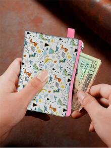 5.5" X 4.1" Dinosaur Coin Purse, Donut Zipper Wallet Pouch, Cute Dog Print, Oxford Cloth Durable Clutch, Easy To Clean Key Bag, Children's Gift, Perfect Birthday Gift