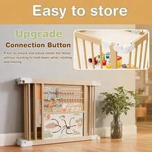 Foldable 63"X63"X24" Wooden Playpen For Babies Boys & Girls, Natural Wood Sturdy & Safety Baby Playard W/ Adjustable Size & Shape For Infant & Toddles, Portable Kids Play Yard Fence Play Pen Includes 2 Game Boards, 10+ Toy Set, Suitable For Indoor Use, Essential For New Moms,Baby Needs,Baby Gate,Newborn Gift - wood-63X63X24inchs - 查看 3