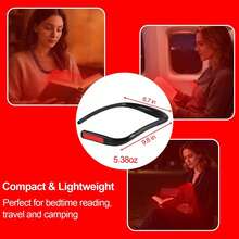 2000mAh可充电颈挂式阅读灯，宽灯头，送给爱书人士的礼物，适合阅读、露营、编织、生日、圣诞节等场合，男女通用 - 紅光款 - 查看 3