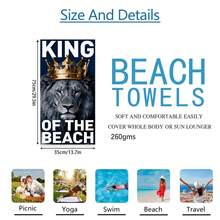 1条威风凛凛的狮王图案沙滩巾，超柔软超细纤维特大号沙滩毯，超强吸水浴巾，适合旅行、泳池、潜水、冲浪、瑜伽、露营等场合，多种尺寸可选，沙滩用品，适用于海滩、泳池、旅行、露营、瑜伽等活动，也可作为浴室装饰。 - 彩色 - 查看 12