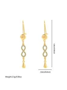 女士垂坠耳环 - 金黃色 - 查看 6