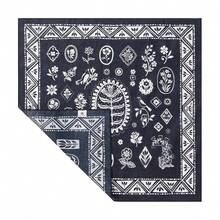 22\X22\ Flower Cotton Bandana Multi-Purpose Headbands - BlackBloom - View 3