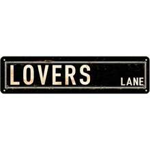 Lovers Lane Street Sign Vintage Poster – Retro Aesthetic Grunge Wall Art, 4x16" Metal Tin Sign For Bedroom, Coquette Decor, Downtown Girl Posters - 25 - 查看 2