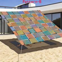 1pc 2D Digital Print Sun Shade Cloth, 5 Different Styles Of Faux Wood Grain & Stone Patterns, Features Include Printed Pattern, Wind Resistant, Detachable, Lightweight, Semi-Shading, Dust-Proof, And Wear-Resistant. - Multicolor - View 36