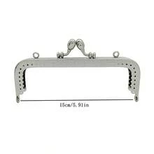 1pc Square Wallet Frame Metal Hardware DIY Purse Clasp - Silver - View 9