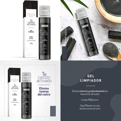 ST. JOSEPH´S BEAUTY & HEALTH - Gel limpiador facial para piel grasa con carbón activado, Skin care para mujer y hombre, dermolimpiador hidratante con ingredientes naturales(default)