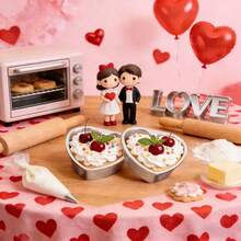 可拆卸底铝制蛋糕模具 - 不粘、耐热，是制作DIY芝士蛋糕的理想之选。生日、节日和家庭聚会的完美烘焙工具。 - 彩色 - 查看 6