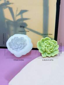 1个牡丹花形蜡烛硅胶模具，多肉植物花卉香薰石石膏装饰DIY花卉桌面摆件硅胶模具 - 白色 - 查看 10