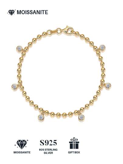 925纯银莫桑石手链，女士款，低过敏性，奢华百搭，情人节、母亲节、生日礼物佳选，附赠精美礼盒