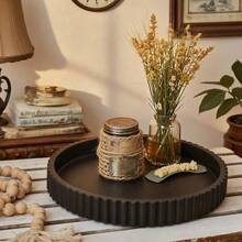 圆形装饰托盘，适合咖啡桌装饰 - 木质圆形托盘，家居装饰托盘 - 咖啡桌装饰 - 桌面装饰托盘 - 中心摆件托盘 - 彩色 - 查看 9