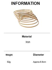 8pcs Minimalist Metal Bangle Set, Punk Gothic Style 8pcs Smooth Surface Bracelet Set, Suitable For Daily Wear