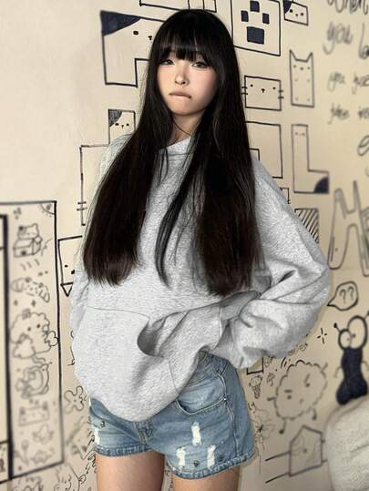 Vintage American Style Hooded Sweatshirt For Women, Autumn/Winter