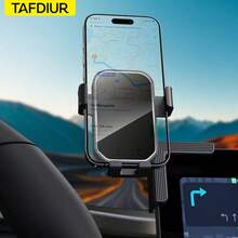 TAFDIUR 360° Adjustable 3-Point Stable Fixed Clip Center Display Stand Holder For Smartphone, Compatible With Phones Up To 1.06 Inch Thick, Can Be Placed Vertically Or Horizontally - Car Center Console Screen Bracket - Mirror Surface - View 8