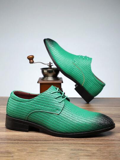 Zapatos de vestir de cuero con punta puntiaguda para hombre, zapatos de moda de estilo británico