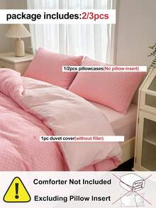 2/3pcs Polka Dot Printed Duvet Cover Set, Super Soft & Breathable, Adorned With Cute Dotted Pattern To Add Vitality To Your Bedroom! Perfectly Fits Twin, Full, Queen, King Size Beds, Machine Washable, Oeko-Tex Certified, Suitable For All Seasons - Multicolor - View 4