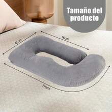 Almohada de Embarazo en Forma de U - Soporte Ergonómico para Vientre/Espalda/Piernas | Terciopelo Gris Ultra Suave | Alivio del Dolor y Mejora la Calidad del Sueño (Gris),38953652 - Multicolor - Ver 2