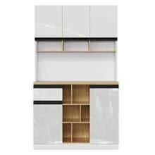 105 * 45 * 185 Cm, Modern Kitchen Cabinet, Sideboard, High-Glazed Cabinet, Metal Handle, Side Tables, Kitchen Cabinets, Kitchen Cupboards And Kitchen Furniture. - White - View 11