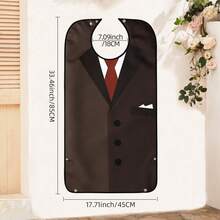 1pc Men's Dining Bib, Business Suit Pattern, Machine Washable, Foldable Pocket Design, Protect Clothing, Suitable For Elderly And Caregivers, Valentine's Day Gift, All Season, Kitchen Accessory - Multicolor - View 13