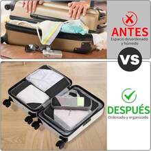 Travel Storage Set6 Piezas Bolsa Organizador de Viaje para Maletas Compresión Cubes para Empacar Ropa Viaje Impermeable Organizador de Maleta Organizadores de Expandibles para Equipaje para Ropa Cosméticos etc - como en la foto - Ver 6