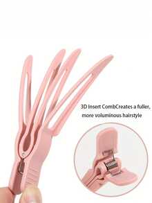 High Crown Root Styling Puff Clip, Seamless Positioning Clip, Styling Bangs Duck Mouth Clip, Hair Clip, Hair Clip, No-Heat Hair Root Lifter, Top Styling Comb, Natural Seamless Puff Clip, High Crown Hollow Anti-Slip Bangs Clip, Neutral Fine Soft/Casual Hair Comb, Hairpin, Accessories, Claw Clips - Multicolor - View 6