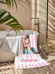 Personalized Children's Beach Towel, Perfect Summer Birthday Gift, Suitable For Various Summer Occasions. Customizable Beach Towel And Accessories, Applicable For Beach, Pool, Travel, Camping, Yoga And More. - Multicolor - View 4