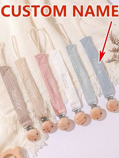 1pc Personalized Baby Pacifier Clip, Cute Polka Dot Print, Customizable Design, Unisex For Baby Boys & Girls, Universal Pacifier Holder, Suitable For Halloween, Christening, Thanksgiving, Christmas Gifts, Baby Shower, Home Decor, Multifunctional, Decorative, Lettering, Fashionable, Modern, Colorful, Adorable, Casual, Customizable, Personalized, Unique, Ideal Gift For Him, Ideal Gift For Her, Streetwear Casual