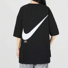 Nike Sportswear胸口經典Logo運動休閒透氣跑步訓練短袖正肩袖T卹 - 黑色 - 查看 3