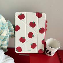 Splatter Red Apple Detachable Magnetic IPad Case Suitable For 2025 New IPad Pro 11/13, Anti-Bend IPad Air 10th Gen, 10.2 Inch/Mini 7, Acrylic Protective Cover