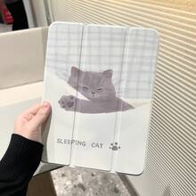 睡猫平板电脑保护套，兼容 Redmi Pad 2 11 英寸平板电脑，智能休眠唤醒功能，高透明亚克力背板带笔槽，三折支架，兼容华为 MatePad 11.5 S 平板电脑，MatePad 保护套，兼容华为 MatePad SE 11 英寸平板电脑，Redmi Pad SE 11 英寸平板电脑保护套 - 無色 - 查看 2