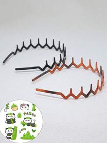 3条装波浪锯齿发箍 - 中性色发饰，女士金属发箍，时尚齿状发箍，适合运动、日常佩戴和头发护理。鲨鱼齿发箍，锯齿塑料发箍，发箍配件，新款豹纹哑光发箍。高弹力发箍。优雅高品质发饰，整理碎发。 - 彩色 - 查看 11