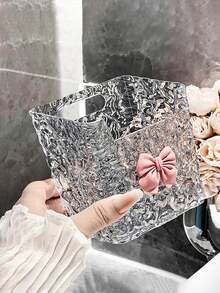 1pc Wave Pattern Wall Mounted Storage Box, No Drilling Bathroom Vanity Organizer Rack, Multi-Functional Wave Design Wall Hanging Storage Shelf, Suitable For Bathroom, Vanity, Bedroom, Home, Bedroom, Bathroom, House, Pink Room, Living Room Decor, Travel Accessories, Gift Bag, Gift For Mom, Dad, Men, Friends, Teachers, Birthday, Wedding, Office Desk, Shelf, Accessories, Gift Box, Fun Gift, Storage, Makeup Brush Holder - Multicolor - View 3