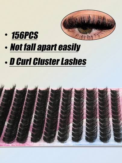 156pcs 13-Row Large-Capacity Eyelash Case, Soft And Fluffy Clustered False Eyelashes, Anime Eyelashes, Suitable For Cosplay, Reusable, Suitable For Daily Outings, Dates, Parties, Outdoor Events, And Festivals, Ideal For Beginners Eyelash Extension Tools, Cluster False Eyelashes, Eyelash Clusters, DIY Clusters