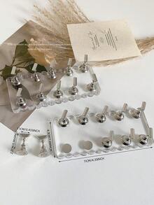 Soporte para práctica de arte de uñas con punta larga de acrílico y cristales, decoración de uñas vintage de flores de resina y cristal, uso en casa y salón, adecuado para madres, hermanas, esposas, amantes, bodas