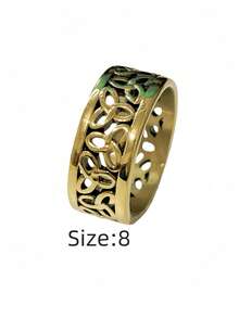 1 pièce, Bague en acier inoxydable imperméable, indéfectible, hypoallergénique avec motif floral ajouré continu. Le design creux multicouche ajoute de la profondeur et de la transparence. Texture métallique raffinée convenant aux déplacements, aux rassemblements entre amis et autres occasions. Texture discrète s'accordant avec l'élégance posée des hommes et mettant en valeur le côté personnalisé. Un article de mode masculin alliant qualité et praticité. - Bague ajourée pour homme - Voir 21
