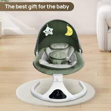 Baby Swing For Infants To Toddler, Portable Baby Swing With Remote Control, 5 Speeds, 3-Point Harness For Newborn  (Green) - 綠色 - 查看 5