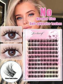 Lvcheryl 80/100/120簇假睫毛，自粘型，全新升级，更柔软，无需胶水 - C - 查看 3