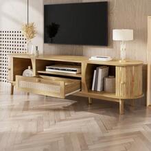 Television Stands & Entertainment Centers - Natural + MDF - View 9