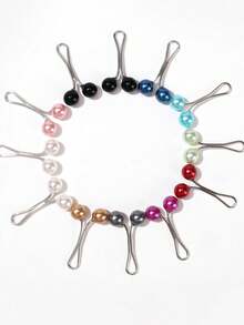 12 件优质仿珍珠装饰围巾夹女士安全别针配饰女士时尚胸针 - 彩色 - 查看 4