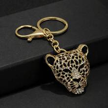 1 PieceFashion E1ronean Hollow,Double Accessoftes Two-Tone Fierce Leooard Kevchain PendantDecoralion,Sutabl Men Women CouDlescar KevsLussae Decorlion Exquviste Gi - Bạc - Xem 5
