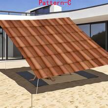 1pc 2D Digital Print Sun Shade Cloth, 5 Different Styles Of Faux Wood Grain & Stone Patterns, Features Include Printed Pattern, Wind Resistant, Detachable, Lightweight, Semi-Shading, Dust-Proof, And Wear-Resistant. - Multicolor - View 35