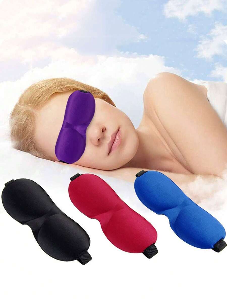 1/3pcs Set Luxury Side Sleeping Eye Mask, Unisex Blackout Sleep Mask, 3D Cup Shape Night Eye Mask With Adjustable Strap, Suitable For Travel, Nap, School, Commute, Home Use - Multicolor - View 1
