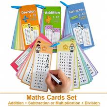 1set Math Games Cards For Kids Math Addition Subtraction Multiplication And Division Flash Cards,Multiplication Flashcards Division Learning Toys For Toddlers(Random Style)(Pen And Ring Color Random),Colors,Kids Educational Toys - Multicolor - View 2