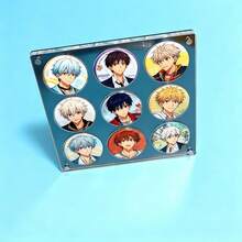 Black Anime Character Acrylic Display Stand, High Transparency Anti-Dust Thickened, Suitable For Displaying Badges Of Gumi And Gumi Series, Baji Badge Size Is 58mm, Can Store 9 Or 1 Baji - Black - View 4