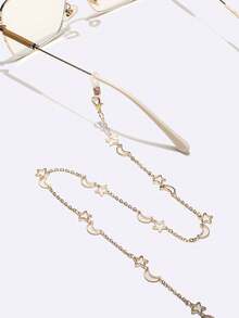 1pc Copper & Moon Glasses Chain, Casual, Travel, Sport Wear Women - 金子 - 查看 4