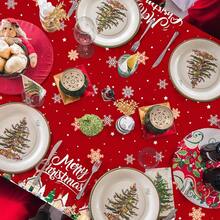 Pedenty 3-Piece 54 X 108 Inch Christmas Plastic Tablecloth – Merry Christmas Snowflake, Santa, And Snowman Design, Disposable Rectangle Table Cover For Holiday Dining, Parties, Christmas Decorations - ChristmasSnowflake - View 5