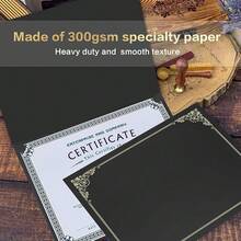 Certificate Holders 25 Packs Black,Diploma Holders Certificate Covers Gold Foil Border For Letter Size 8.5x11 Certificate Papers,Cardstock, Award, Graduation Documents - Black - 查看 6