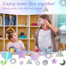 30 Sheets Holographic Card Stock Metallic Cardstock Paper Glitter Cardstock 8.3 X 11.6,250gsm/92lb Shiny Iridescent Mirror Paper Sheets For Letter Poster Scrapbook Crafts - 鼻部黏合劑 - 查看 6