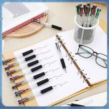 10pcs Multi-Color Multi-Function Ball Pen 4 In 1 Color Transparent Pen Holder 0.5mm Smooth Writing Retractable Multi-Color Gel Ball Pen, Suitable For Office And School Supplies, Valentine's Day Gifts